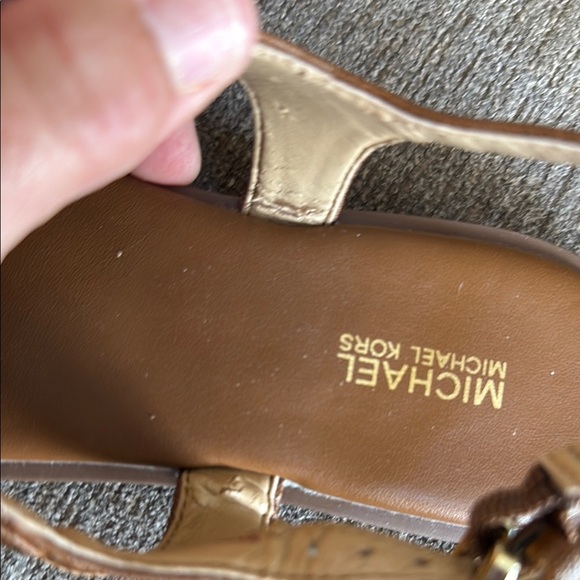 MICHAEL Michael Kors Brown Sandals for Women, Gold accents, size 7.5M - Picture 9 of 10